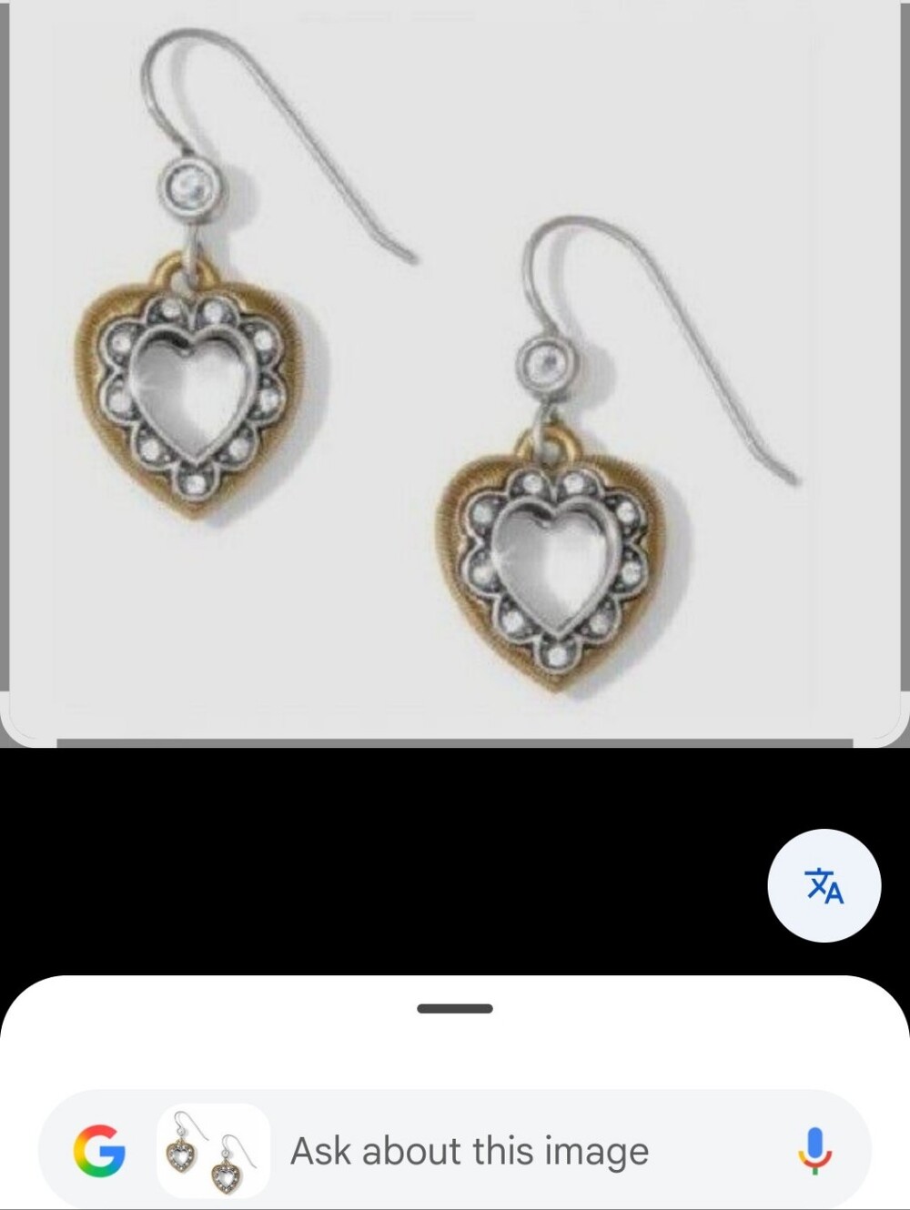 Brighton Primavera Heart Crystal Two-Tone Drop Earrings JA1093 - Picture 8 of 8